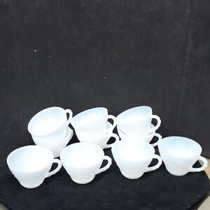 Vintage Mid-century Anchor Hocking Harvest Grape Milk Glass Punch/coffee cups-10